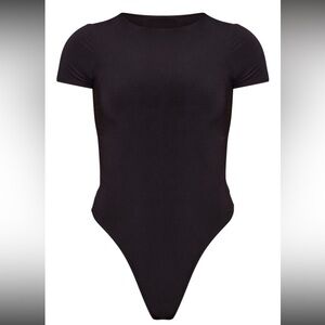 Black Basic Short Sleeve Bodysuit